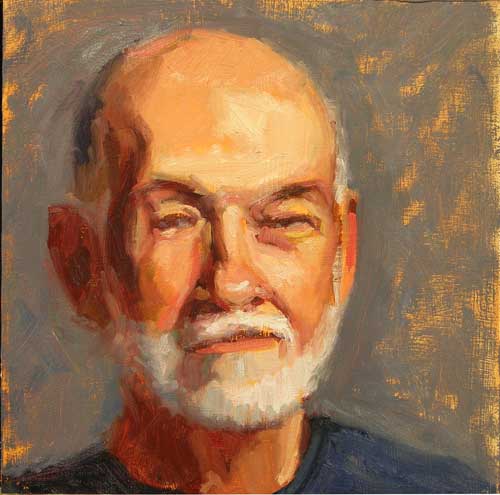 Oil sketch of my Dad, 12x12", oil on panel