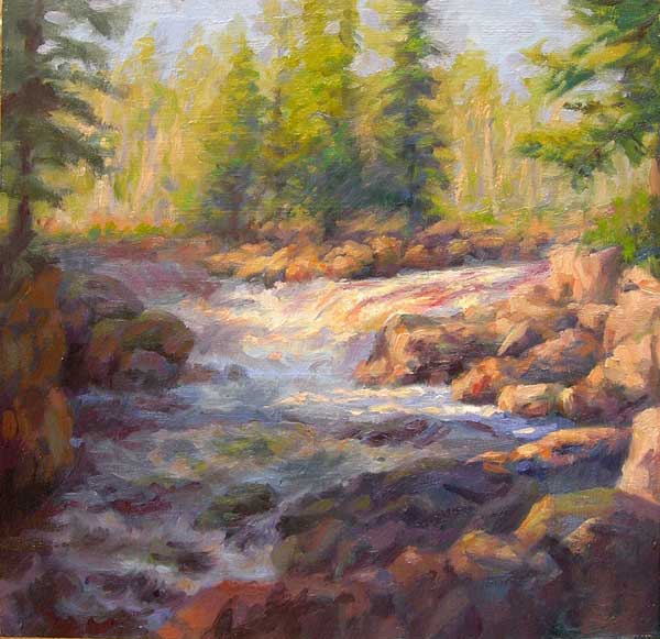 The Temperance River, 12x12", oil on panel